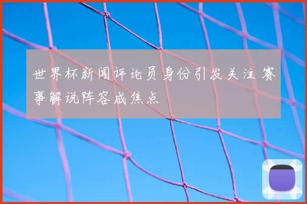 世界杯新闻评论员身份引发关注 赛事解说阵容成焦点